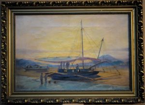 Great marine painting by Christopher Rave ( 1881-1933). German listed master.