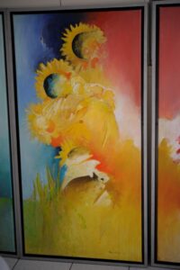 4 paintings By Dutch modern Marja Konijn ( 1948-). " The four seasons"