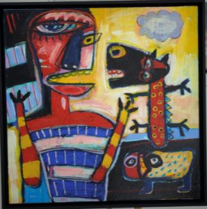 Modern Dutch painting by Henk Vierveijzer ( 1950-). Cobra.