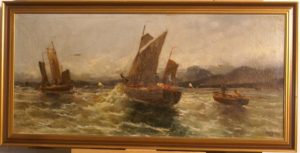 Georg Fischhof. German marine painting on canvas.