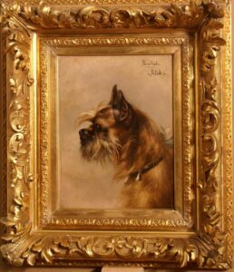 Piet Van Engelen. Dog portrait painting.