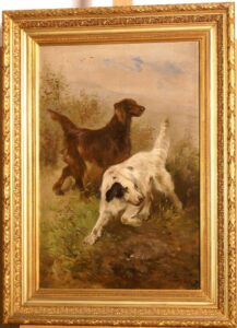 Henry Schouten. Hunting dogs in a landscape.
