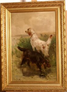 Henry Schouten. Hunting Dogs in a landscape.