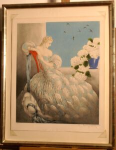 Louis Icart. Original Etching. Symphony en blue 1936.